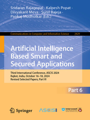 cover image of Artificial Intelligence Based Smart and Secured Applications